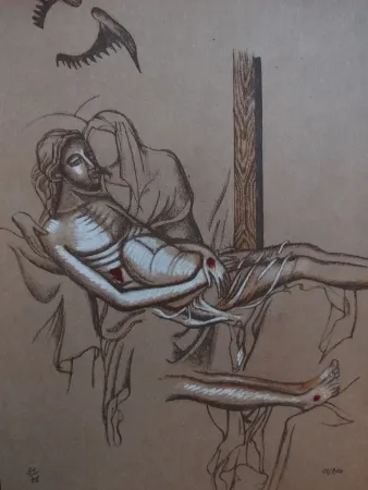 Lithografie Cueco - Descente de Croix