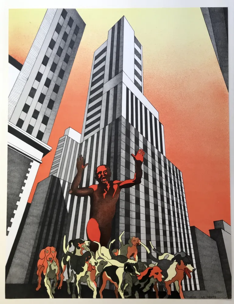 Lithografie Cueco - La meute