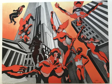 Lithografie Cueco - La rue