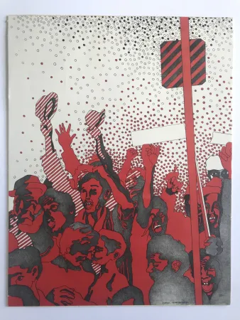 Lithografie Cueco - Manifestation