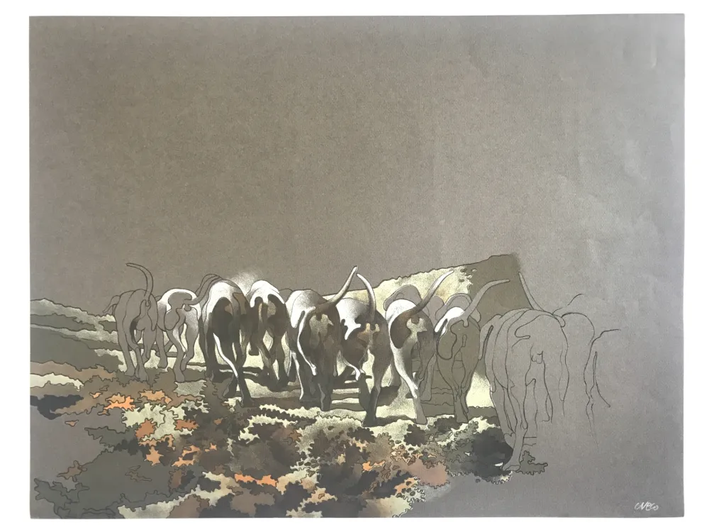 Lithografie Cueco - Meute de chiens II