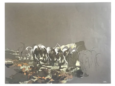 Lithografie Cueco - Meute de chiens II