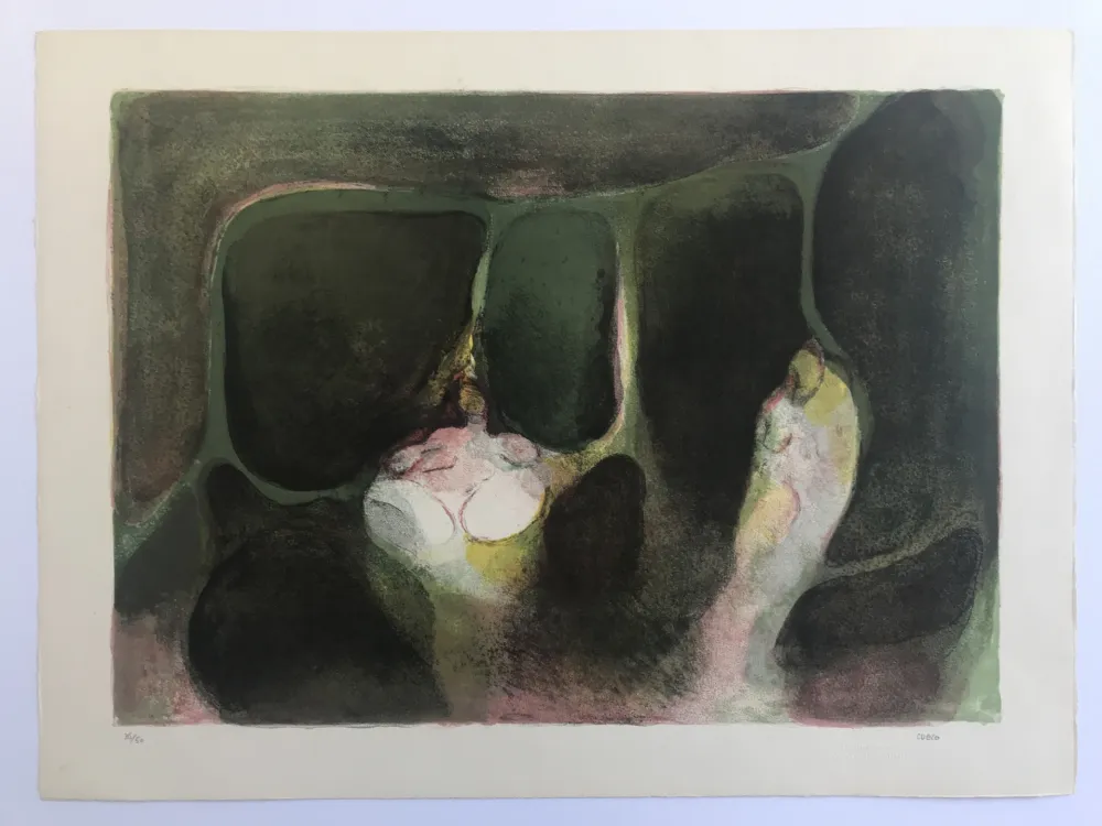 Lithografie Cueco - Sans titre (deux baigneuses)