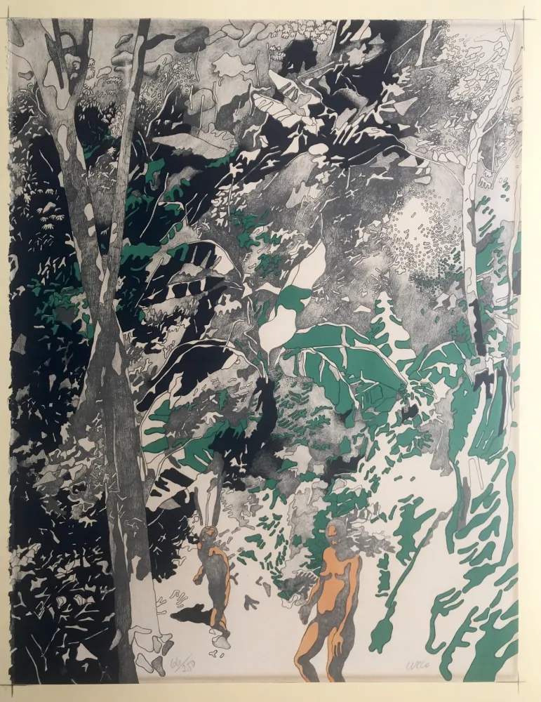 Lithografie Cueco - Sans titre (Homme et femme)