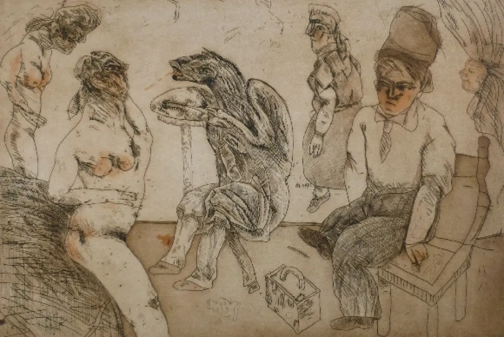 Ets En Aquatint Cuevas - Autorretrato en Blanes