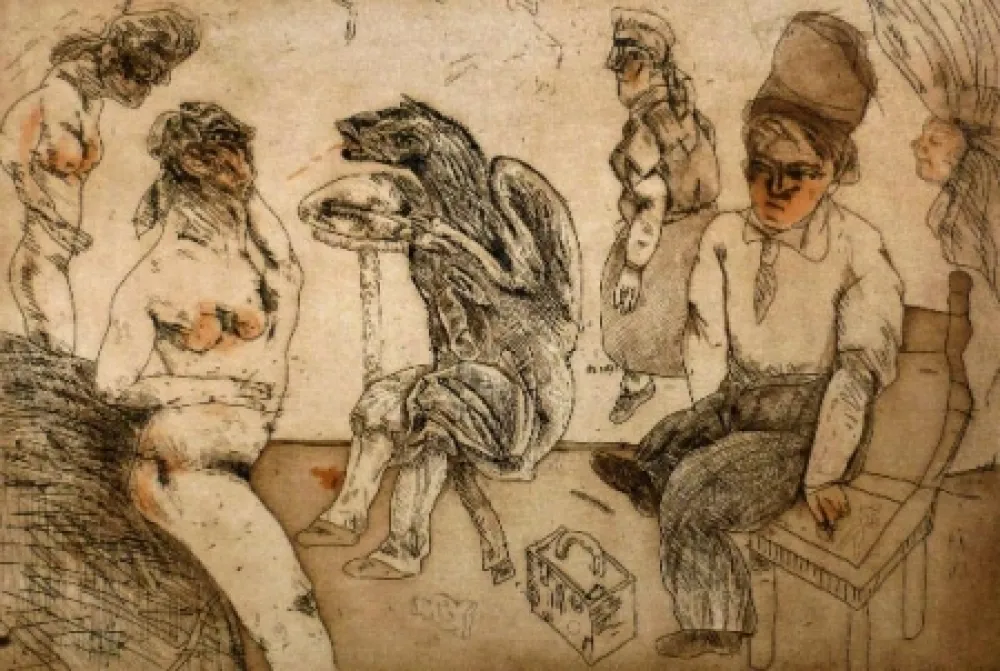 Ets En Aquatint Cuevas - Autorretrato en Blanes