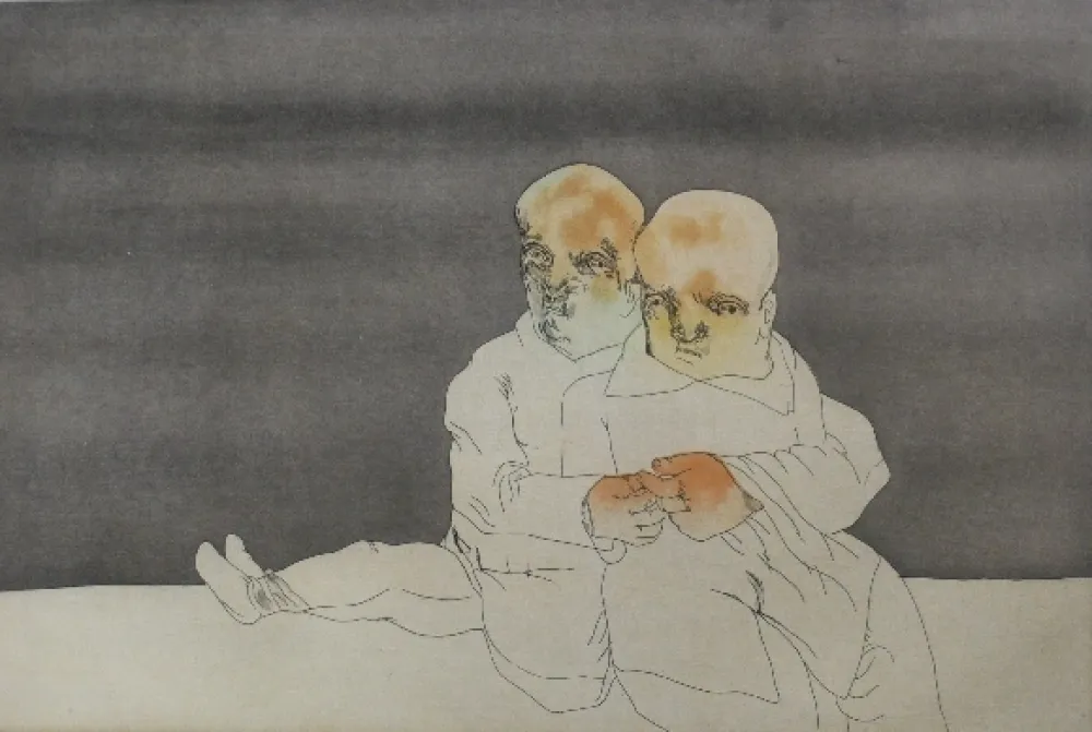 Ets En Aquatint Cuevas - Pareja en el mar