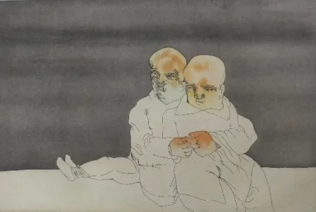 Ets En Aquatint Cuevas - Pareja en el mar