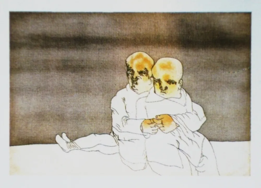 Ets En Aquatint Cuevas - Pareja en el mar