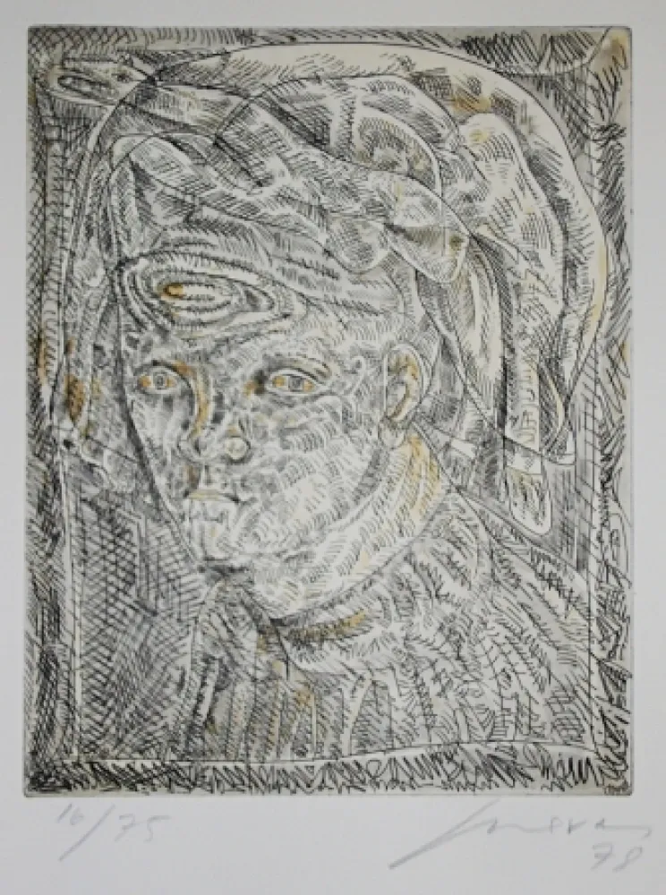 Ets En Aquatint Cuevas - Portrait