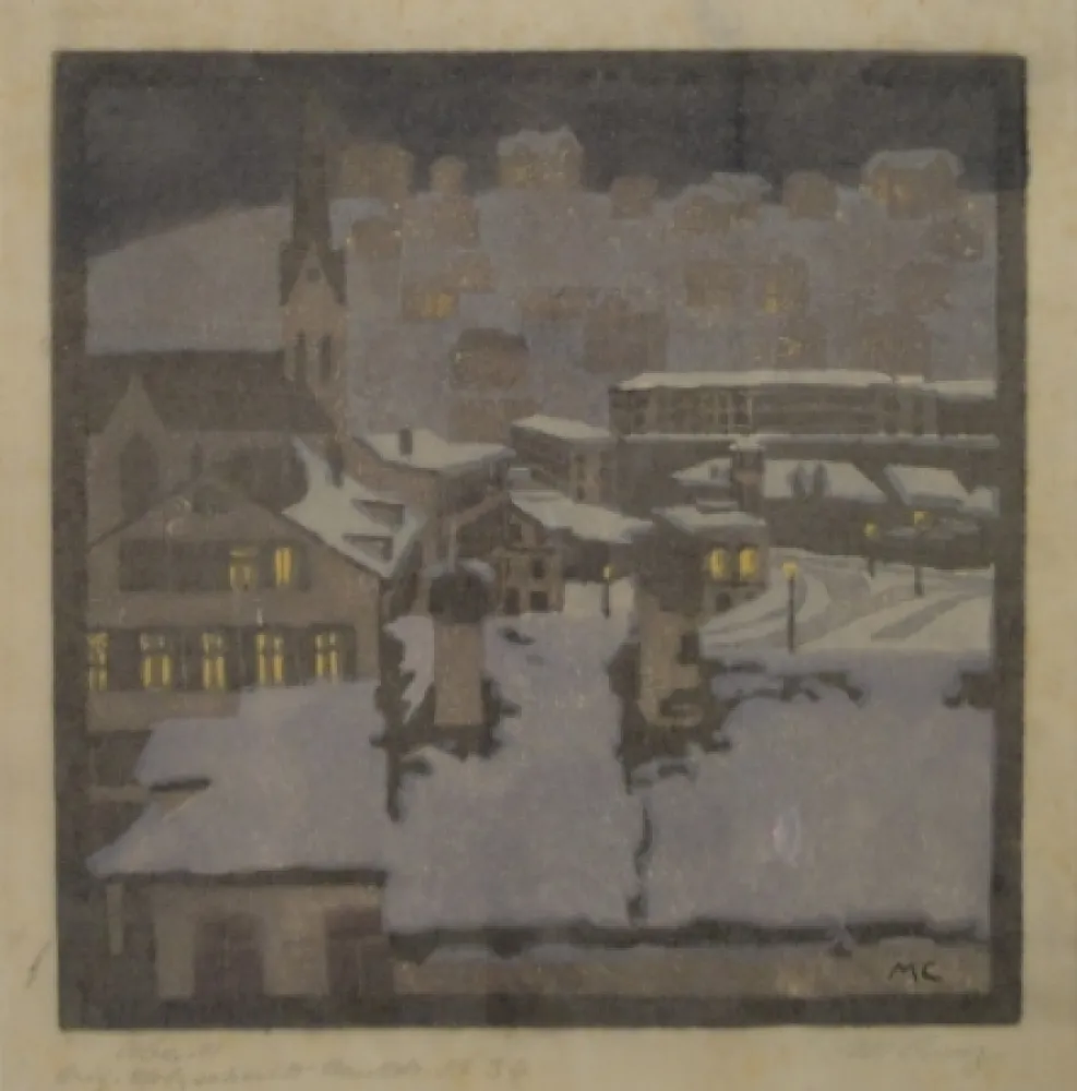 Houtsnede Cunz - Abend