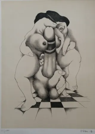 Lithografie Daboval - Phantasmes de Berthe 1