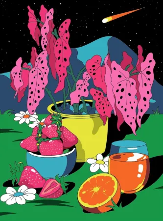 Lithografie Dabs - Memories from The Garden Party