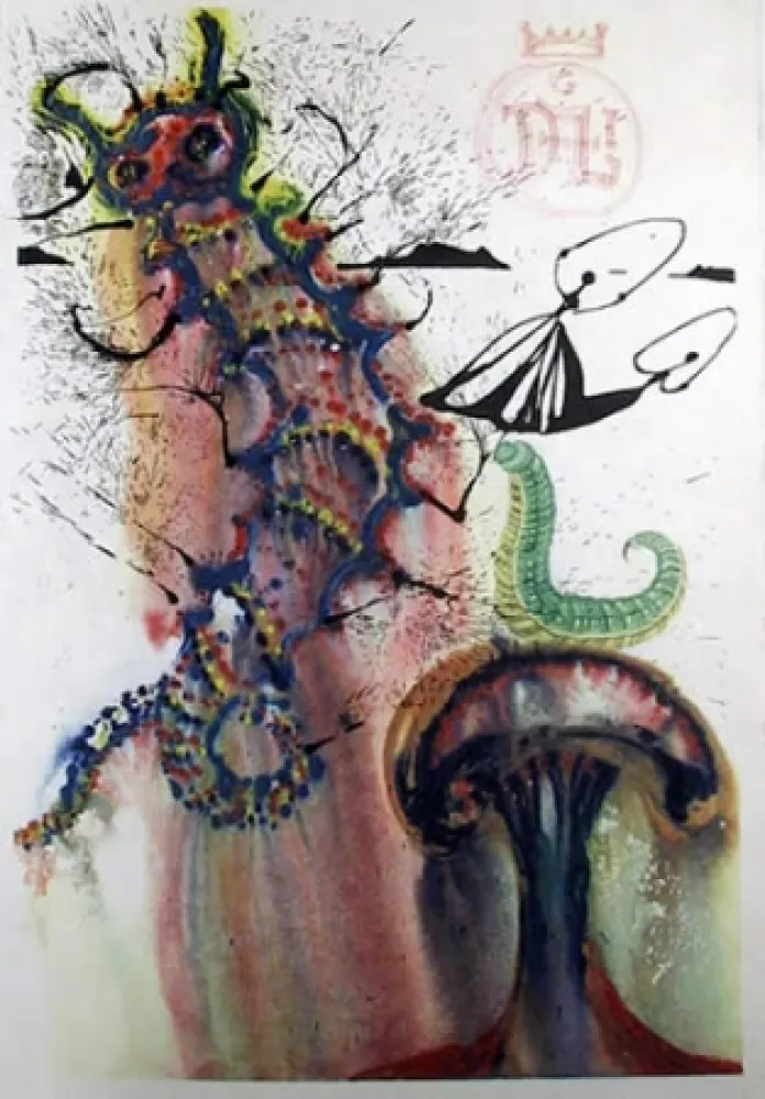 Lithografie Dali - Advice from a caterpillar