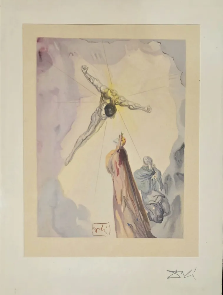 Houtsnede Dali - Apparition du Christ