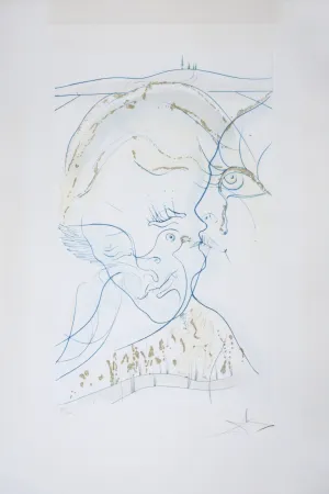 Gravure Dali - Cantique des Cantiques : Les Yeux de colombe de la Mariée, 1971 - Hand-signed