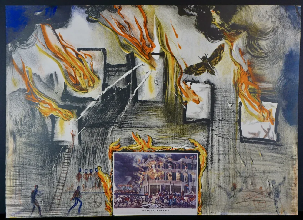 Lithografie Dali - Currier & Ives Fire! Fire! Fire!