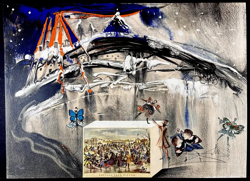 Lithografie Dali - Currier & Ives New York Central Park Winter