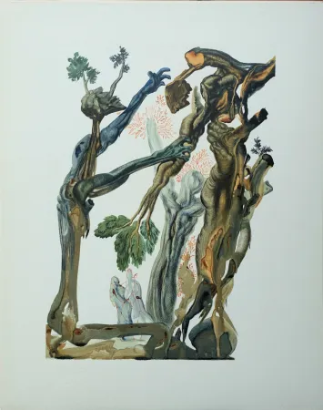 Houtsnede Dali - Divine Comédie, Enfer 13, La forêt des suicidés
