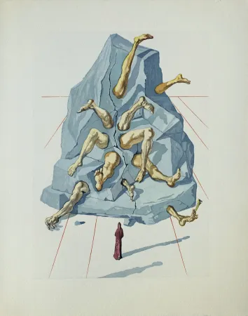 Houtsnede Dali - Divine Comédie, Enfer 26, Les habitants de Prato