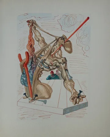 Houtsnede Dali - Divine Comédie, Enfer 29, Les falsificateurs