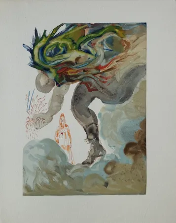 Houtsnede Dali - Divine Comédie, Enfer 31, Les géants