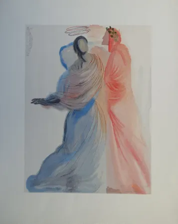 Houtsnede Dali - Divine Comédie, Paradis 18, La splendeur de Béatrice