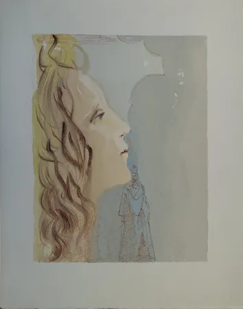 Houtsnede Dali - Divine Comédie, Paradis 8, La plus grande beauté de Béatrice