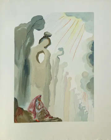 Houtsnede Dali - Divine Comédie, Purgatoire 13, La seconde corniche