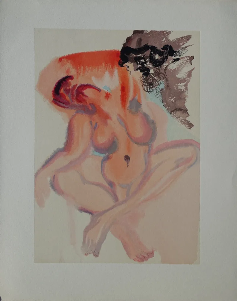 Houtsnede Dali - Divine Comédie, Purgatoire 3, Les indolents