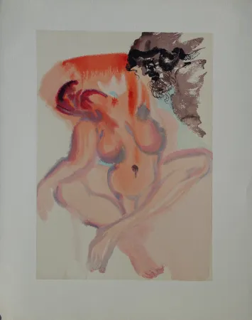 Houtsnede Dali - Divine Comédie, Purgatoire 3, Les indolents