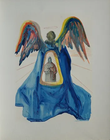 Houtsnede Dali - Divine Comédie, Purgatoire 33, Dante purifié