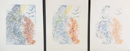 Houtsnede Dali - Divine Comedy Heaven Canto 14 Decomposition (3 Pieces)