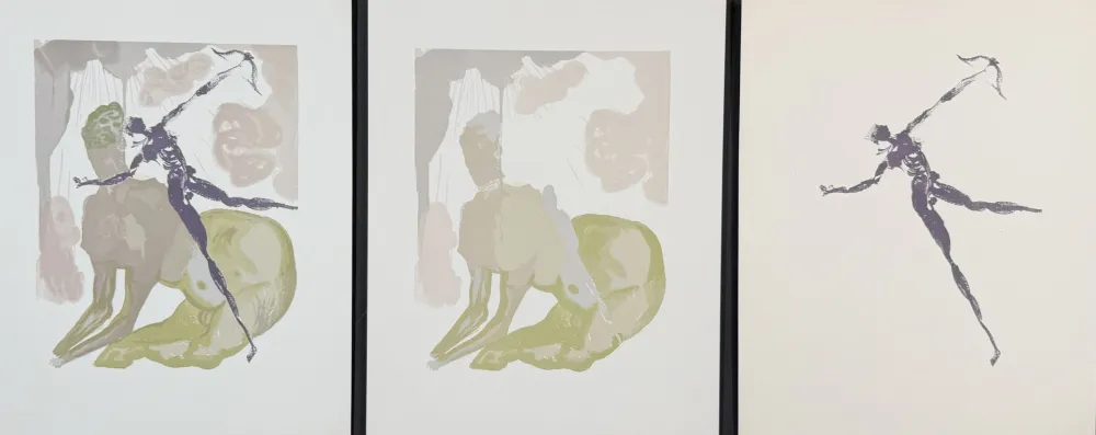 Houtsnede Dali - Divine Comedy Hell Canto 12 Decomposition (3 Pieces)