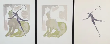 Houtsnede Dali - Divine Comedy Hell Canto 12 Decomposition (3 Pieces)