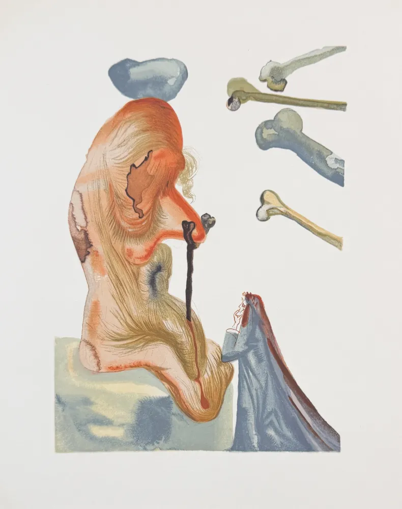 Houtsnede Dali - Divine Comedy Hell Canto 20 Decomposition 