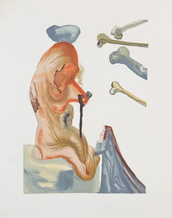 Houtsnede Dali - Divine Comedy Hell Canto 20 Decomposition 