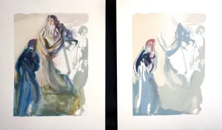 Houtsnede Dali - Divine Comedy Hell Canto 27 Decomposition (2 Pieces)