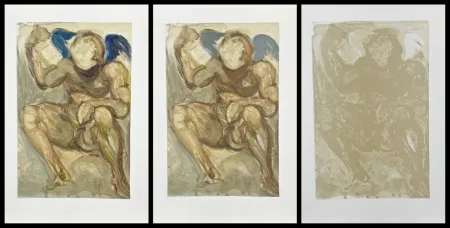 Houtsnede Dali - Divine Comedy Purgatory Canto 15 Decomposition (3 Pieces)