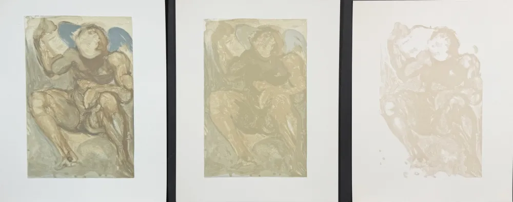 Houtsnede Dali - Divine Comedy Purgatory Canto 15 Decomposition (3 Pieces)