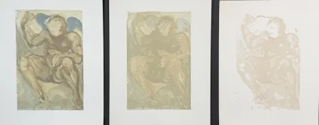 Houtsnede Dali - Divine Comedy Purgatory Canto 15 Decomposition (3 Pieces)