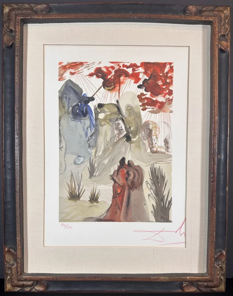 Houtsnede Dali - Divine Comedy Purgatory Canto 28