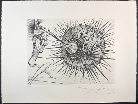 Gravure Dali - Don Quichotte et l'oursin