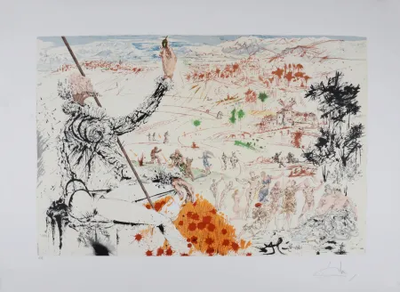 Gravure Dali - Don Quichotte : L'Age d'Or, 1957 - Hand-signed