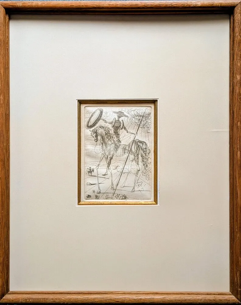 Gravure Dali - Don Quixote and Sancho Panza - Original platesigned engraving, 1964