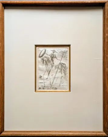 Gravure Dali - Don Quixote and Sancho Panza - Original platesigned engraving, 1964