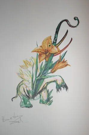 Lithografie Dali -  Elephant Lily (surrealistic flowers)