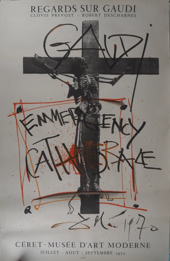 Lithografie Dali - Emmergency Cathedrale : Gaudi