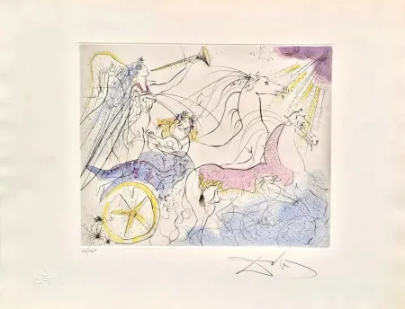 Gravure Dali - Euterpe (Le char de Bacchus) from Les Muses