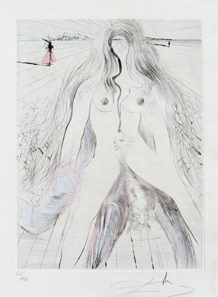 Gravure Dali - Femme à cheval